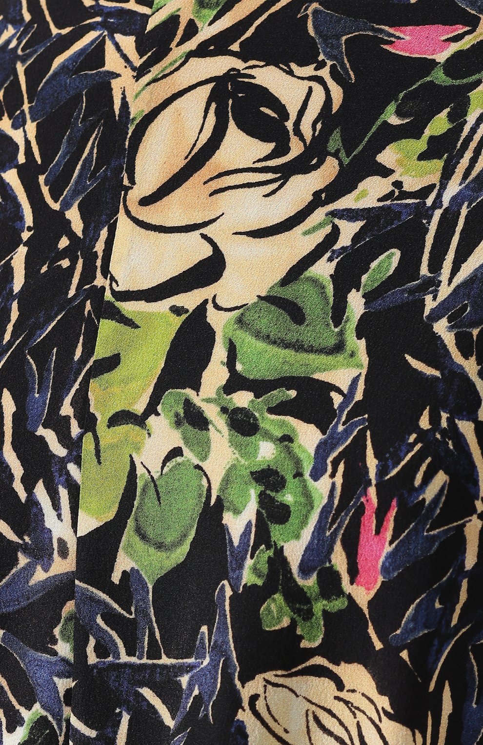 Шелковое мини-платье с воротником стойкой и принтом PRADA, арт. P36U2-1RZM-F0002, фото 5