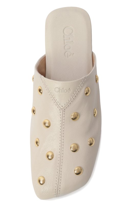 Кожаные сабо Rita Chloé CH26S16SUR Кремовый  CH26S16SUR Фото 6