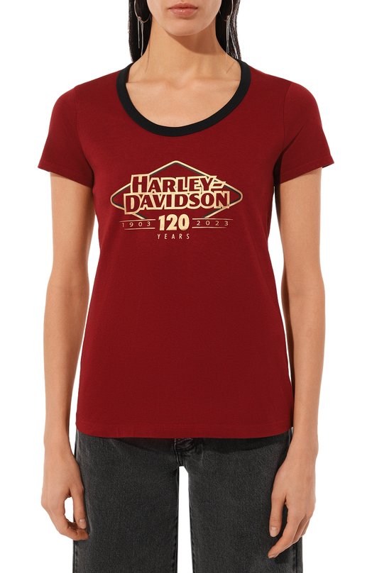 Хлопковая футболка 120th Anniversary Harley-Davidson 96695-23VW Красный  96695-23VW Фото 3