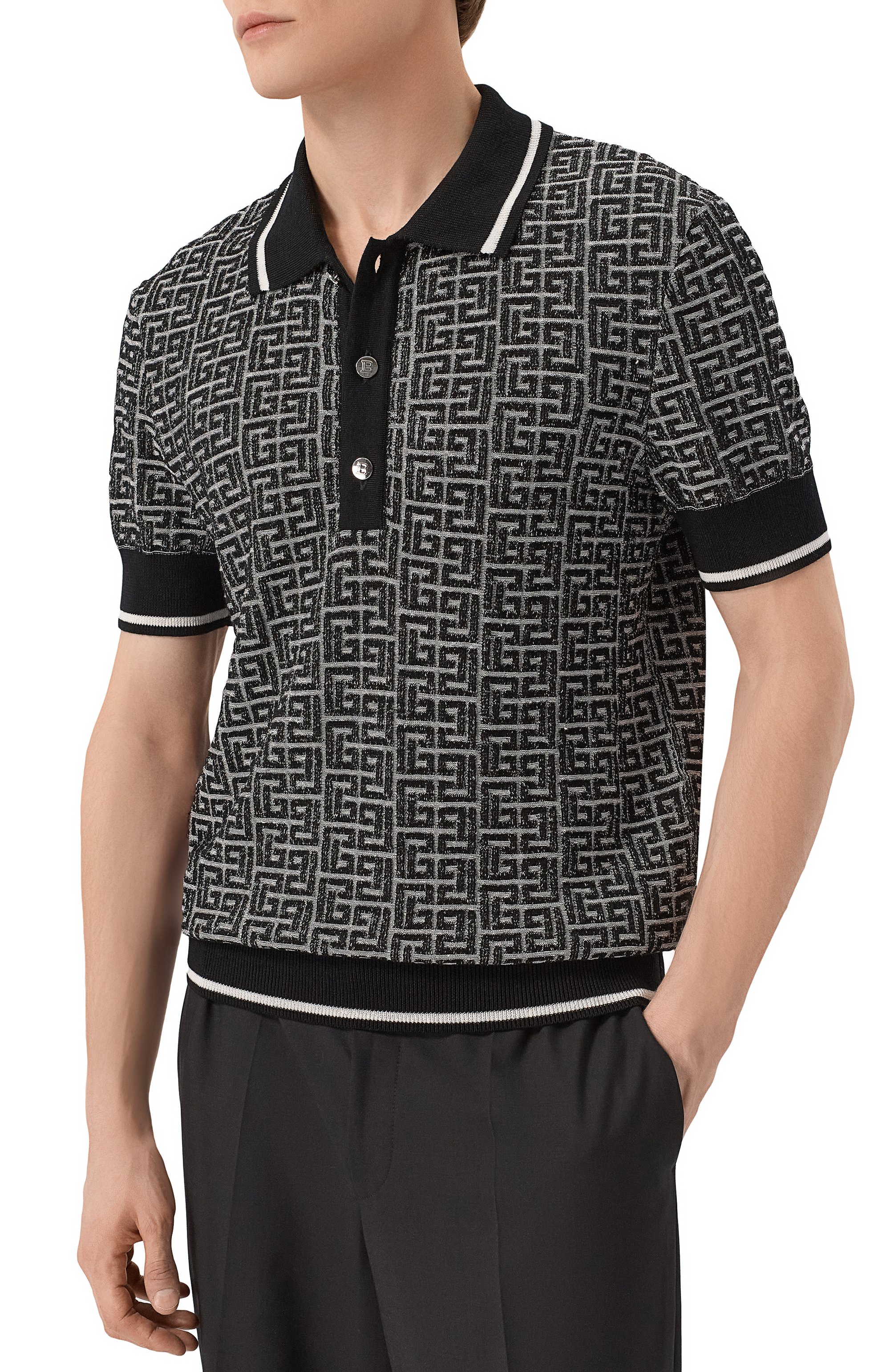 Поло из шерсти и льна BALMAIN, арт. EH1GB020/KI03, фото 3