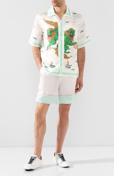 Шелковые шорты CASABLANCA белого цвета по цене 39950 руб., арт. MS20-TR-009 SH0RTS, фото 2 Шелковые шорты CASABLANCA, арт. MS20-TR-009 SH0RTS, фото 2