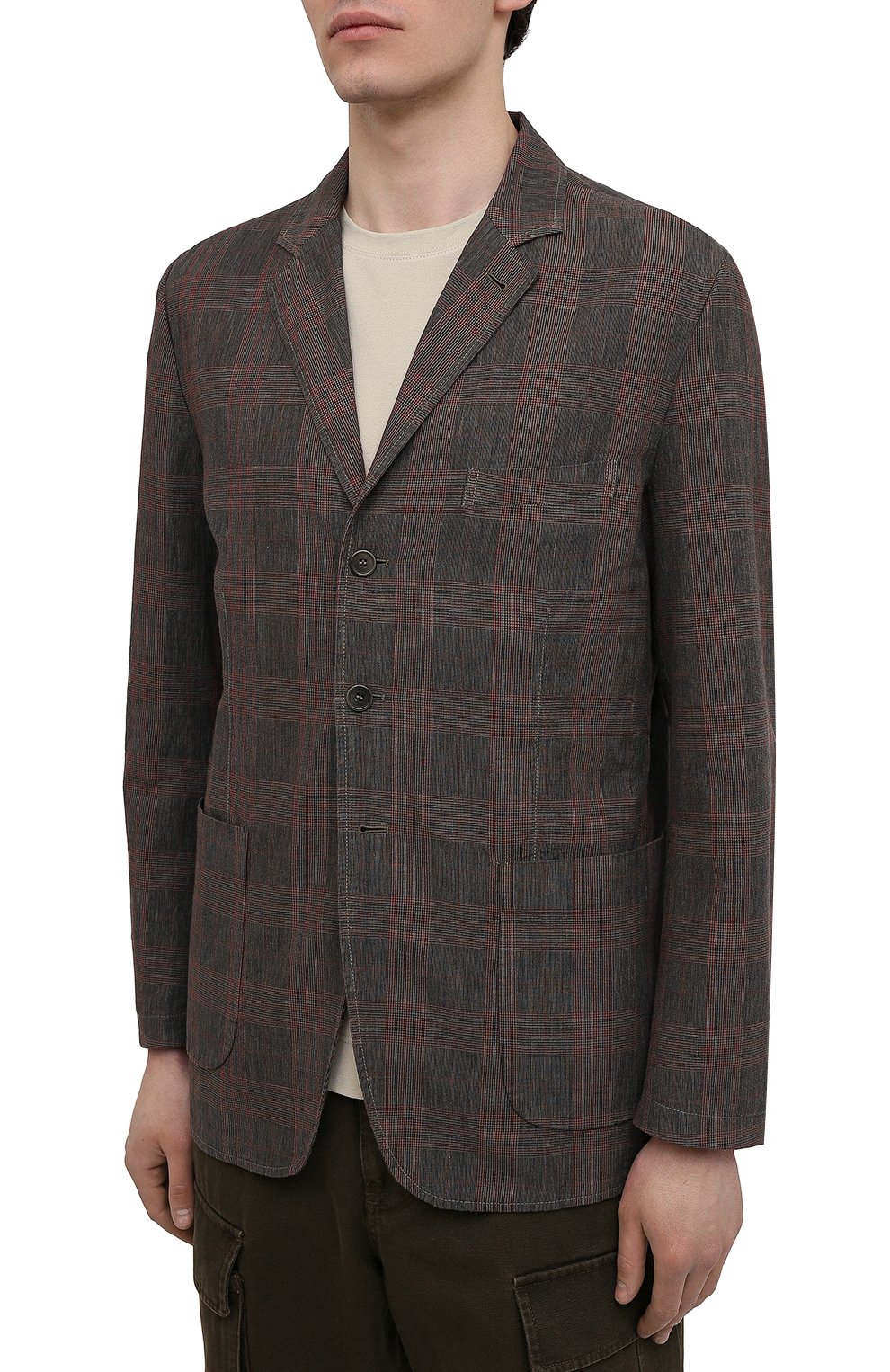 Пиджак из хлопка и льна ASPESI коричневого цвета по цене 45300 руб., арт. S1 A CJ01 G403, фото 3 Пиджак из хлопка и льна ASPESI, арт. S1 A CJ01 G403, фото 3