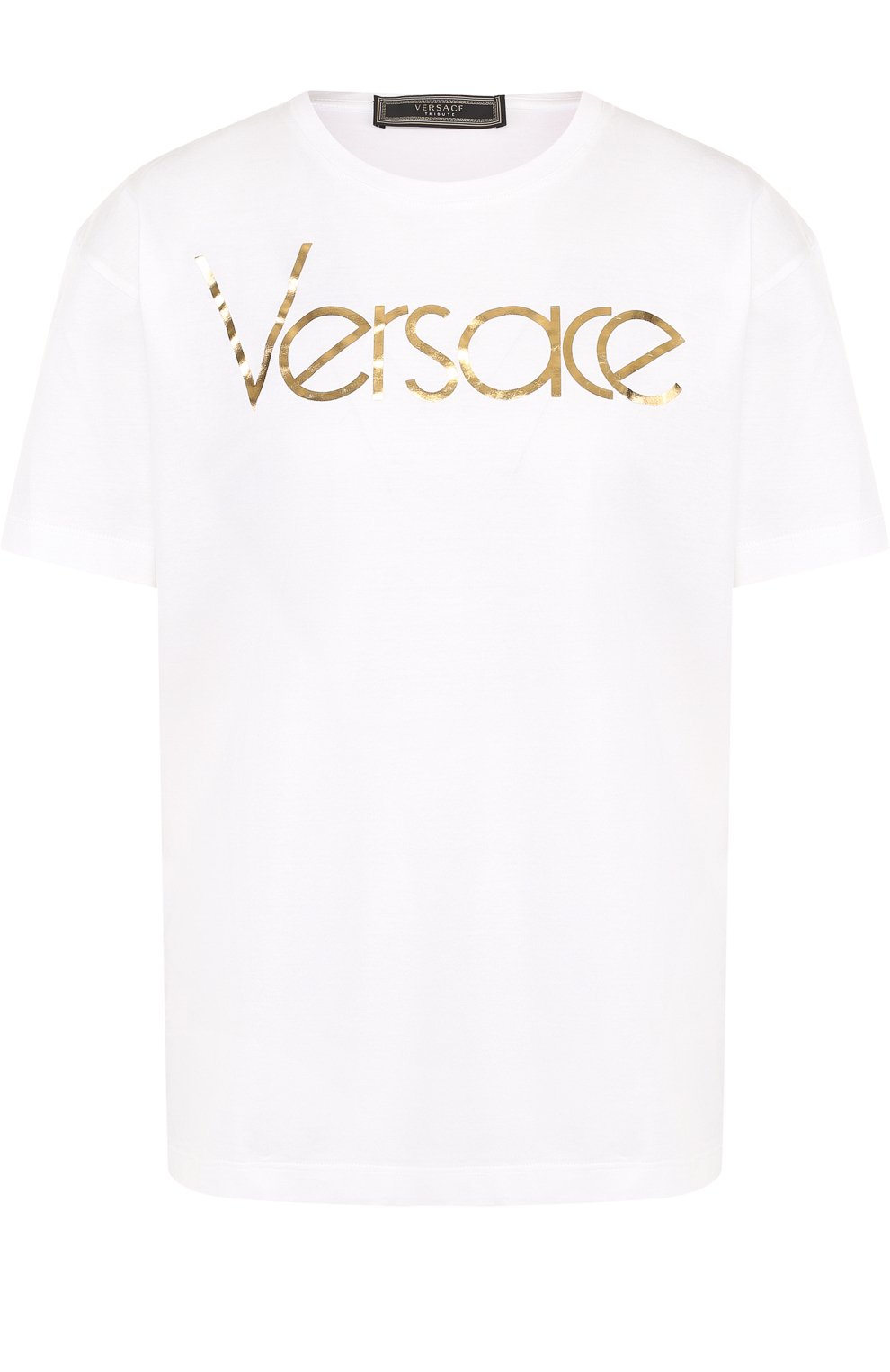 Хлопковая футболка прямого кроя с логотипом бренда VERSACE, арт. A79798/A201952, фото 1