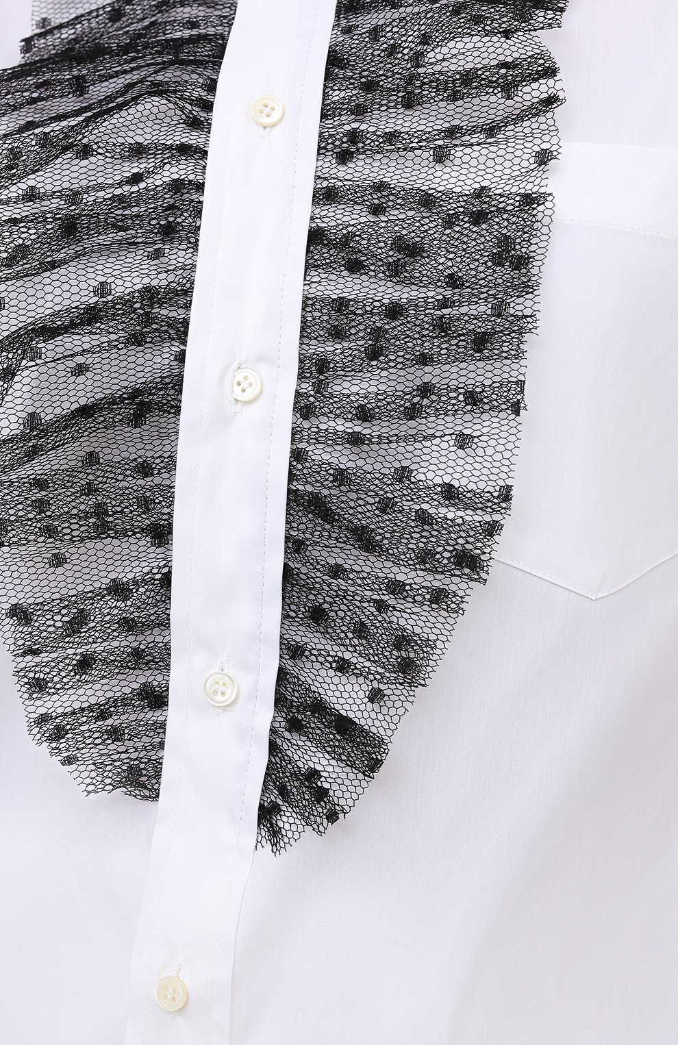 Хлопковая рубашка REDVALENTINO черно-белого цвета по цене 33200 руб., арт. UR3ABD40/50K, фото 5 Хлопковая рубашка REDVALENTINO, арт. UR3ABD40/50K, фото 5