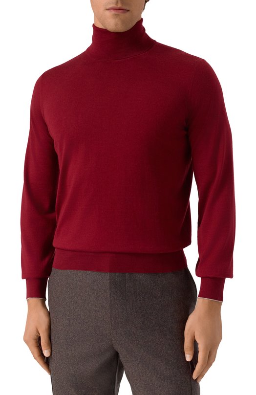 Водолазка из кашемира и шелка Brunello Cucinelli M2300103 Бордовый  M2300103 Фото 3