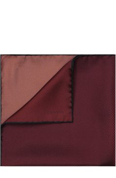 Мужской шелковый платок LANVIN бордового цвета, арт. 2719/HANDKERCHIEF | Фото 1 (Материал: Текстиль, Шелк; Материал сплава: Проставлено; Нос: Не проставлено)