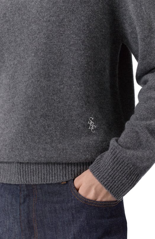 Свитер из кашемира и шерсти Sporty and Rich WS08362302GY04 Серый  WS08362302GY04 Фото 5