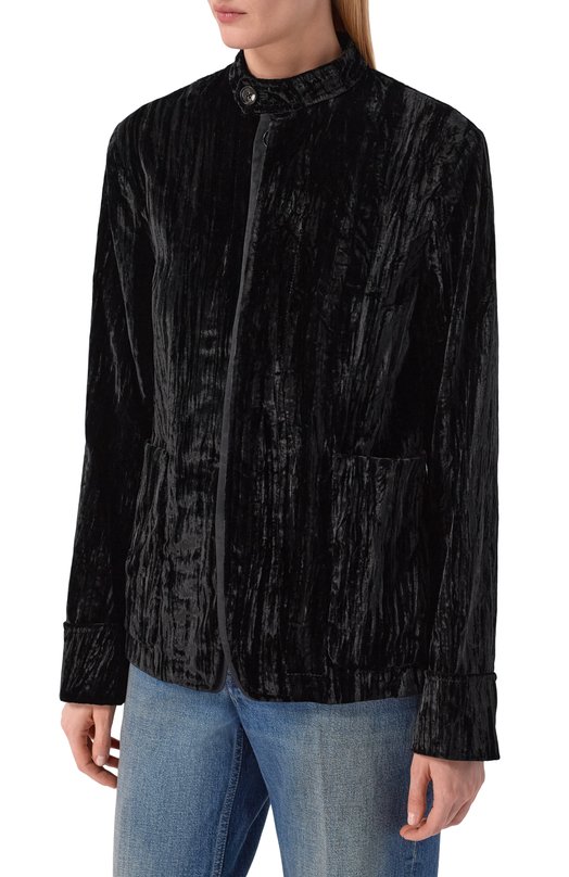Бархатный жакет Ann Demeulemeester B0013765/FA710 Чёрный  B0013765/FA710 Фото 3