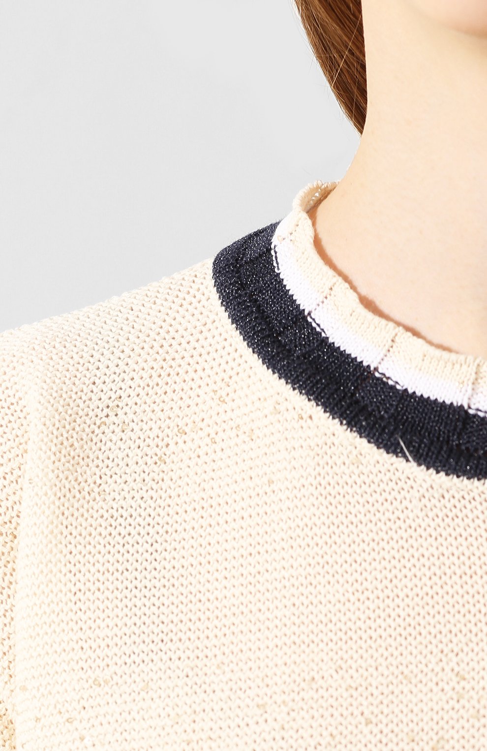 Хлопковый топ LORENA ANTONIAZZI темно-синего цвета по цене 48700 руб., арт. P2071BM030/2571, фото 5 Хлопковый топ LORENA ANTONIAZZI, арт. P2071BM030/2571, фото 5