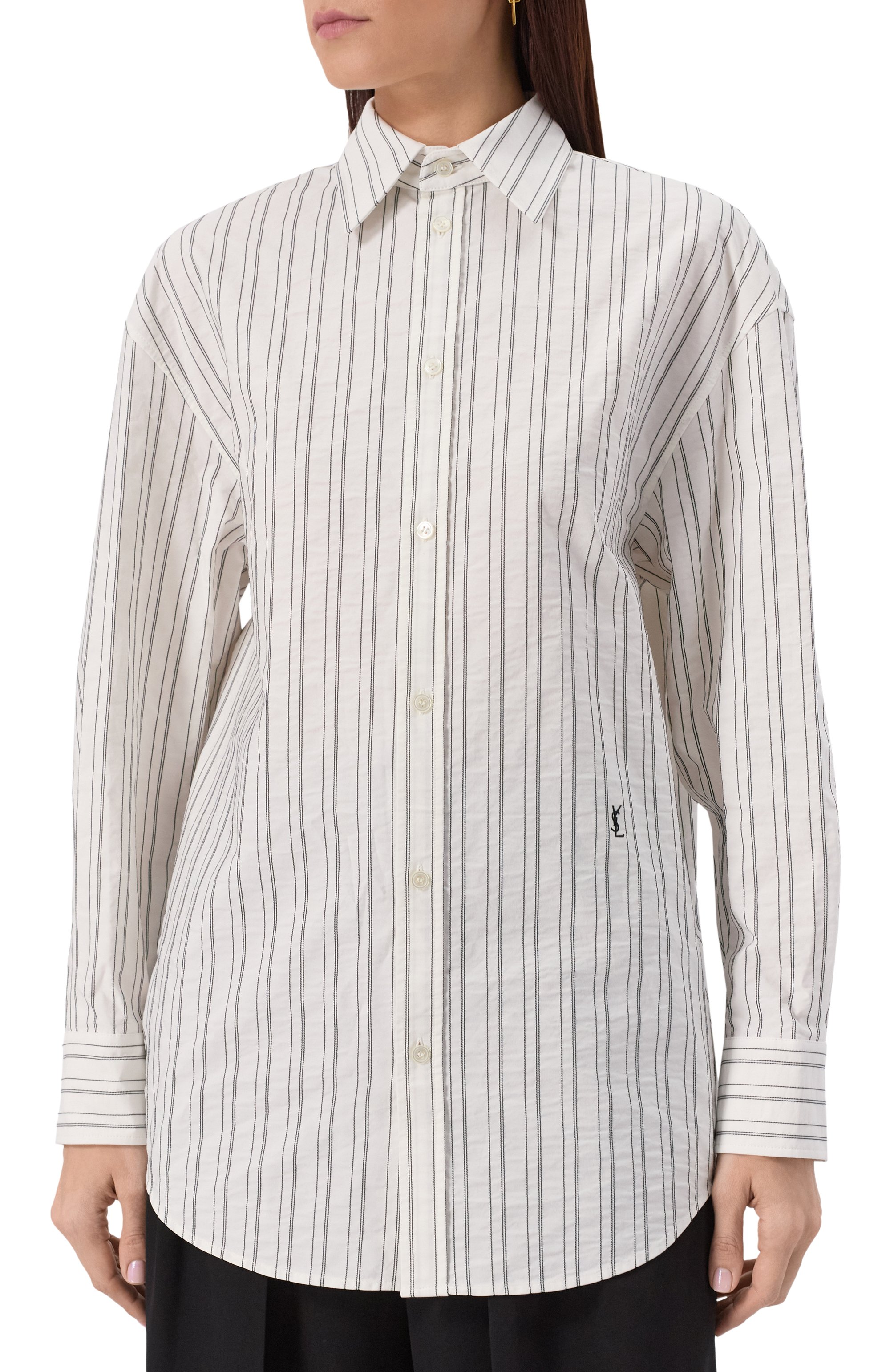 Хлопковая рубашка SAINT LAURENT, арт. 829703/Y6K54, фото 3