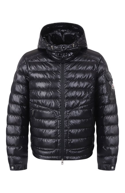 Мужска�я куртка MONCLER темно-синего цвета, арт. 1A00020/595ZJ | Фото 1 (Длина (верхняя одежда): Короткие; Материал внешний: Синтетический материал; Материал подклада: Синтетический материал; Драгоценные камни: Проставлено; Рукава: Длинные; Материал сплава: Проставлено)