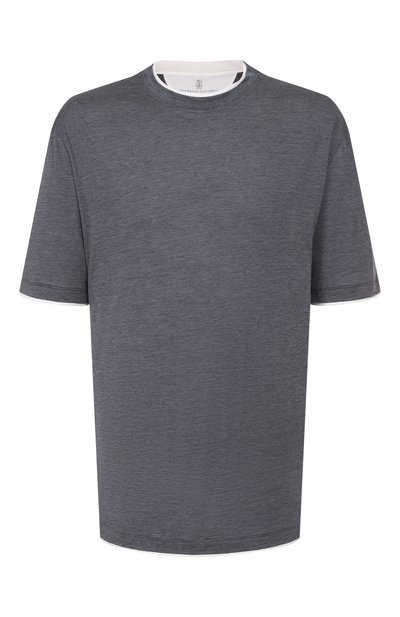 Мужская футболка из шелка и хлопка BRUNELLO CUCINELLI, арт. MD8217427