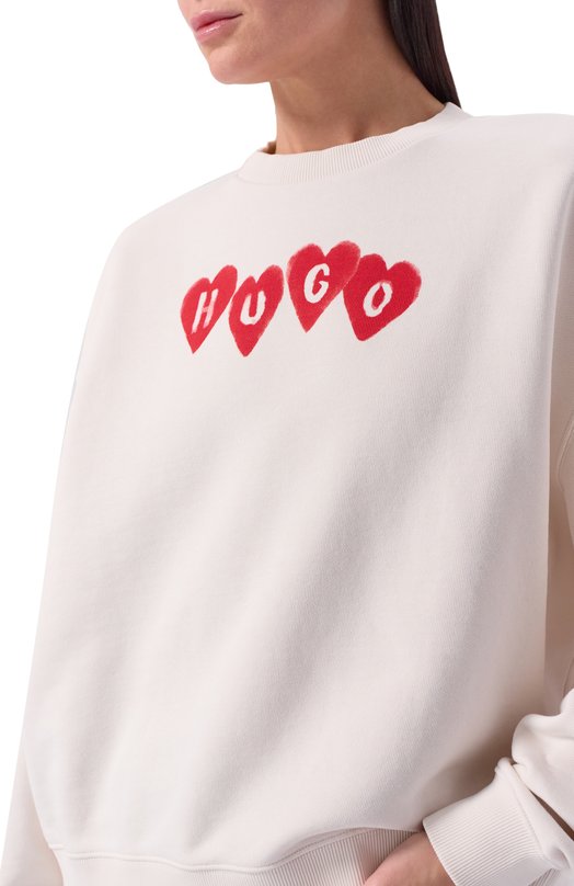 Хлопковый свитшот HUGO 50555824 Белый  50555824 Фото 5
