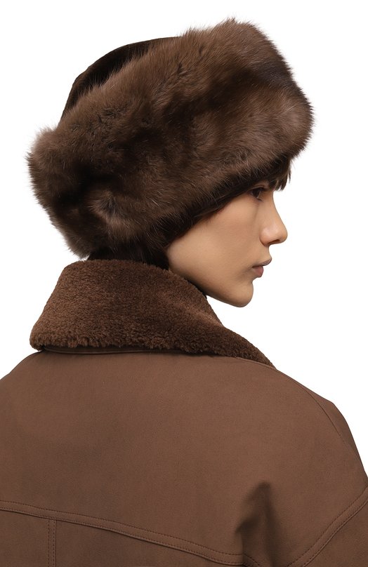 Шапка Джулия из меха норки и соболя FurLand 0034607450163100000 Коричневый  0034607450163100000 Фото 2