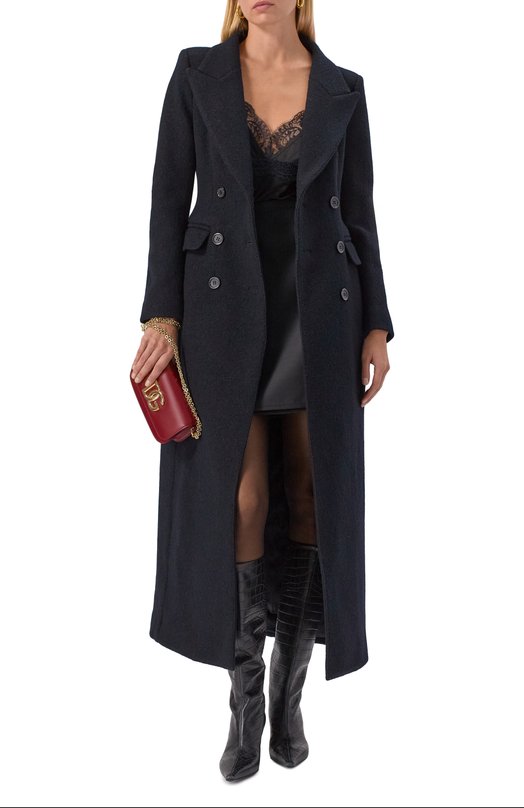 Шерстяное пальто Dolce & Gabbana F0W5KT/HU2AX Чёрный  F0W5KT/HU2AX Фото 2
