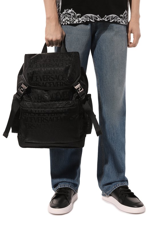 Текстильный рюкзак Versace 1009693/1A07040 Чёрный  1009693/1A07040 Фото 2