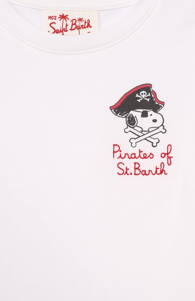 Хлопковая футболка MC2 SAINT BARTH белого цвета по цене 8580 руб., арт. P0T0002-02876L/P0RT0FIN0 JR, фото 3 Хлопковая футболка MC2 SAINT BARTH, арт. P0T0002-02876L/P0RT0FIN0 JR, фото 3