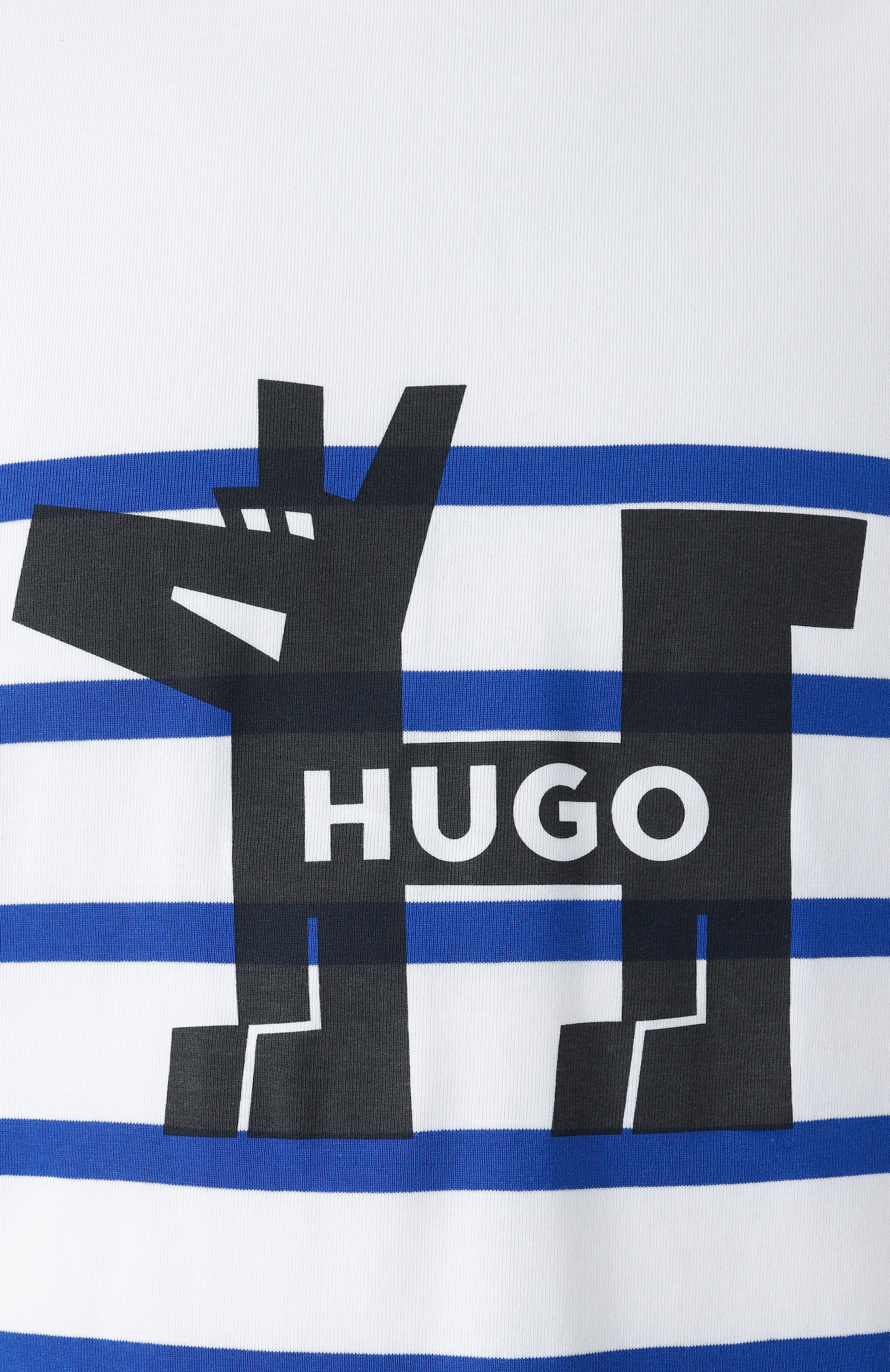 Хлопковая футболка HUGO BLUE белого цвета по цене 8995 руб., арт. 50530330, фото 6 Хлопковая футболка HUGO BLUE, арт. 50530330, фото 6