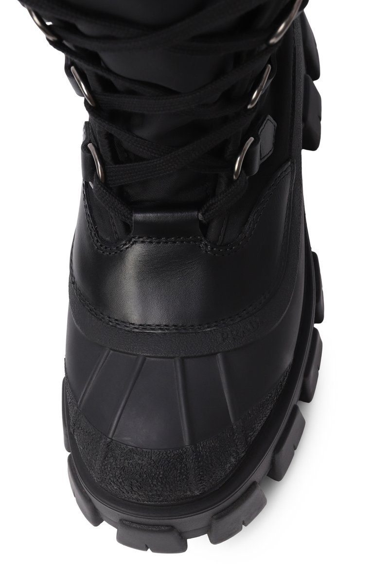 Комбинированные ботинки monolith PRADA, арт. 1U501M-3LEO-F0002-ZF55, фото 4