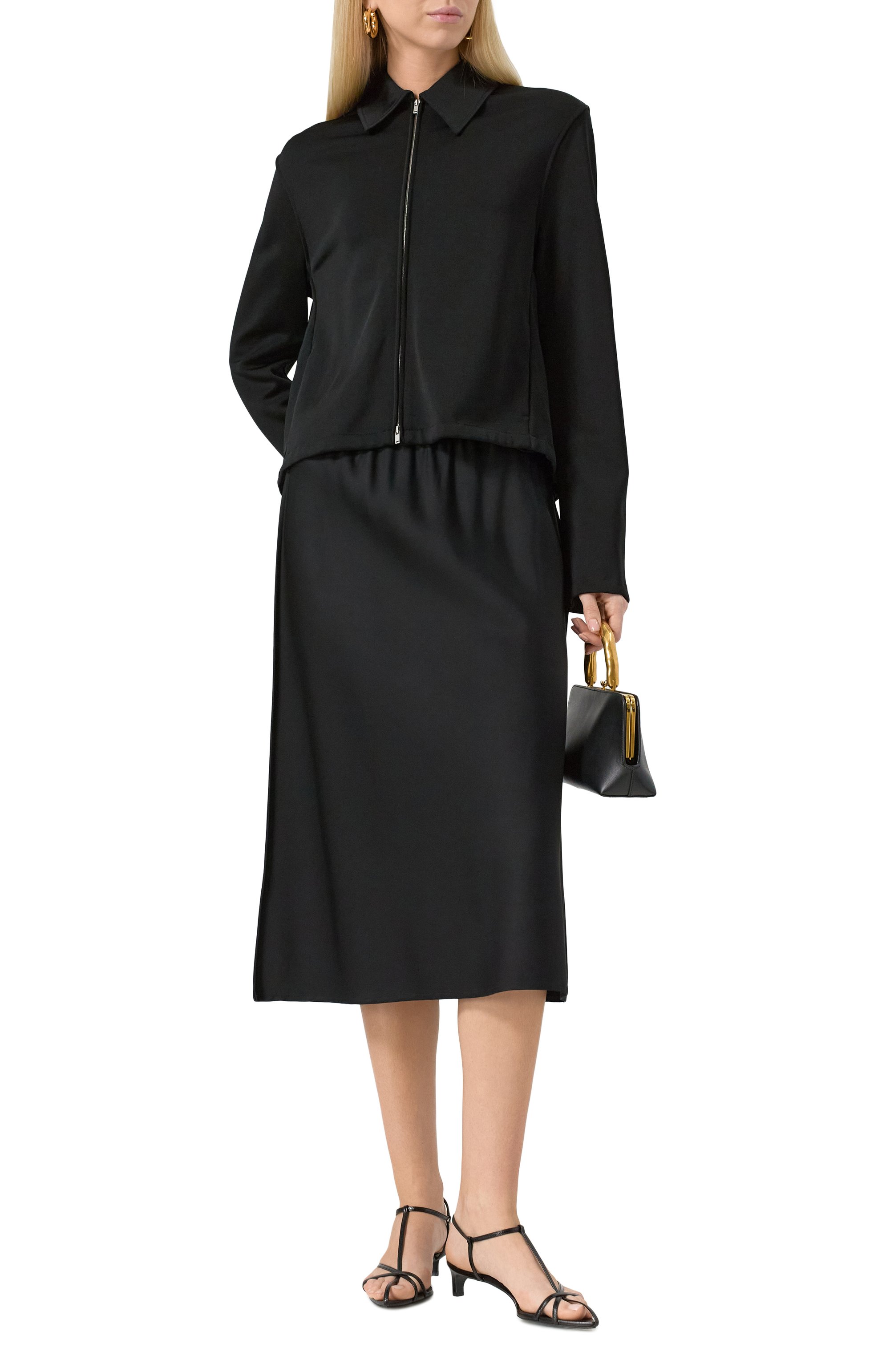 Юбка из вискозы и шелка JIL SANDER черного цвета по цене 141500 руб., арт. J04MA0107/J65112, фото 2 Юбка из вискозы и шелка JIL SANDER, арт. J04MA0107/J65112, фото 2