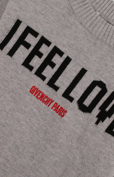 Пуловер из хлопка и кашемира с надписью GIVENCHY, арт. H05026/9M-18M, фото 3