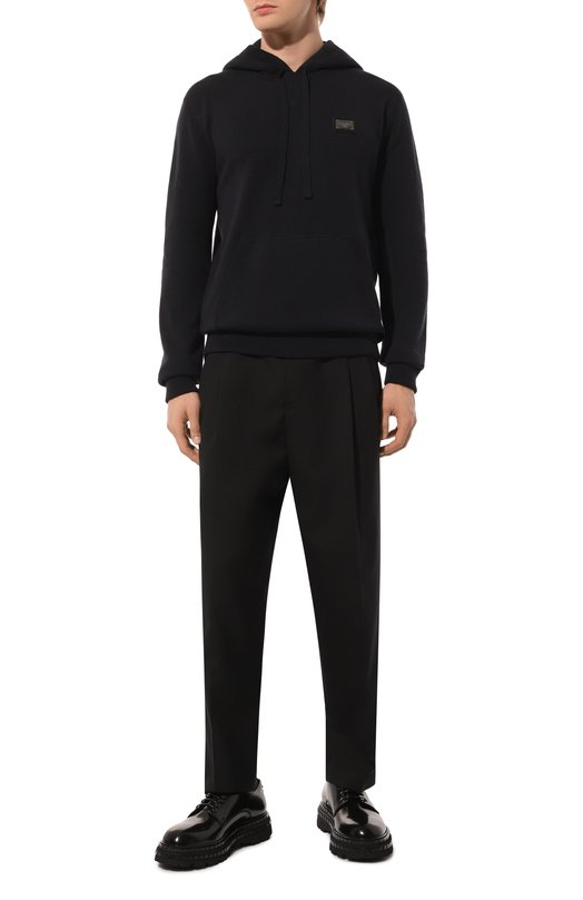Худи из шерсти и кашемира Dolce & Gabbana GX033T/JEMQ3 Синий  GX033T/JEMQ3 Фото 2