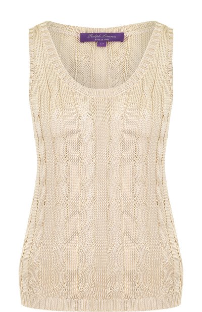 Шелковый топ фактурной  вязки без рукавов RALPH LAUREN, арт. 290703704, фото 1