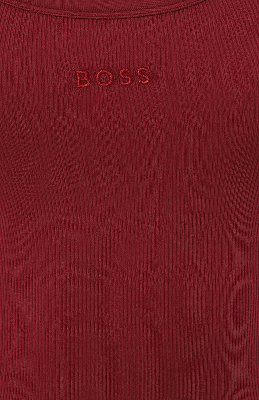Хлопковая майка BOSS Orange Бордовый, фото 5