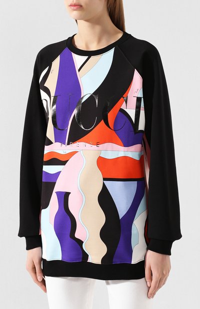 Хлопковый свитшот EMILIO PUCCI черного цвета по цене 56650 руб., арт. 9RJP55/9R997, фото 3 Хлопковый свитшот EMILIO PUCCI, арт. 9RJP55/9R997, фото 3