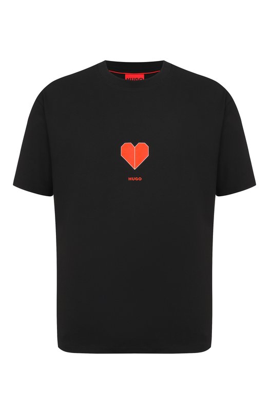 Хлопковая футболка HUGO 50553429 Чёрный 50553429