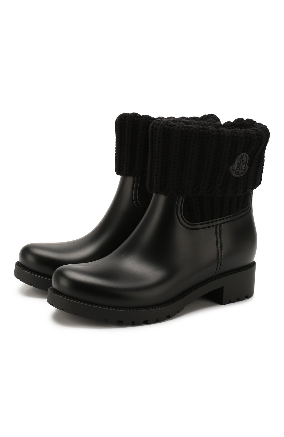 Резиновые сапоги MONCLER черного цвета по цене 24800 руб., арт. F1-09B-4G700-00-01623, фото 1 Резиновые сапоги MONCLER, арт. F1-09B-4G700-00-01623, фото 1