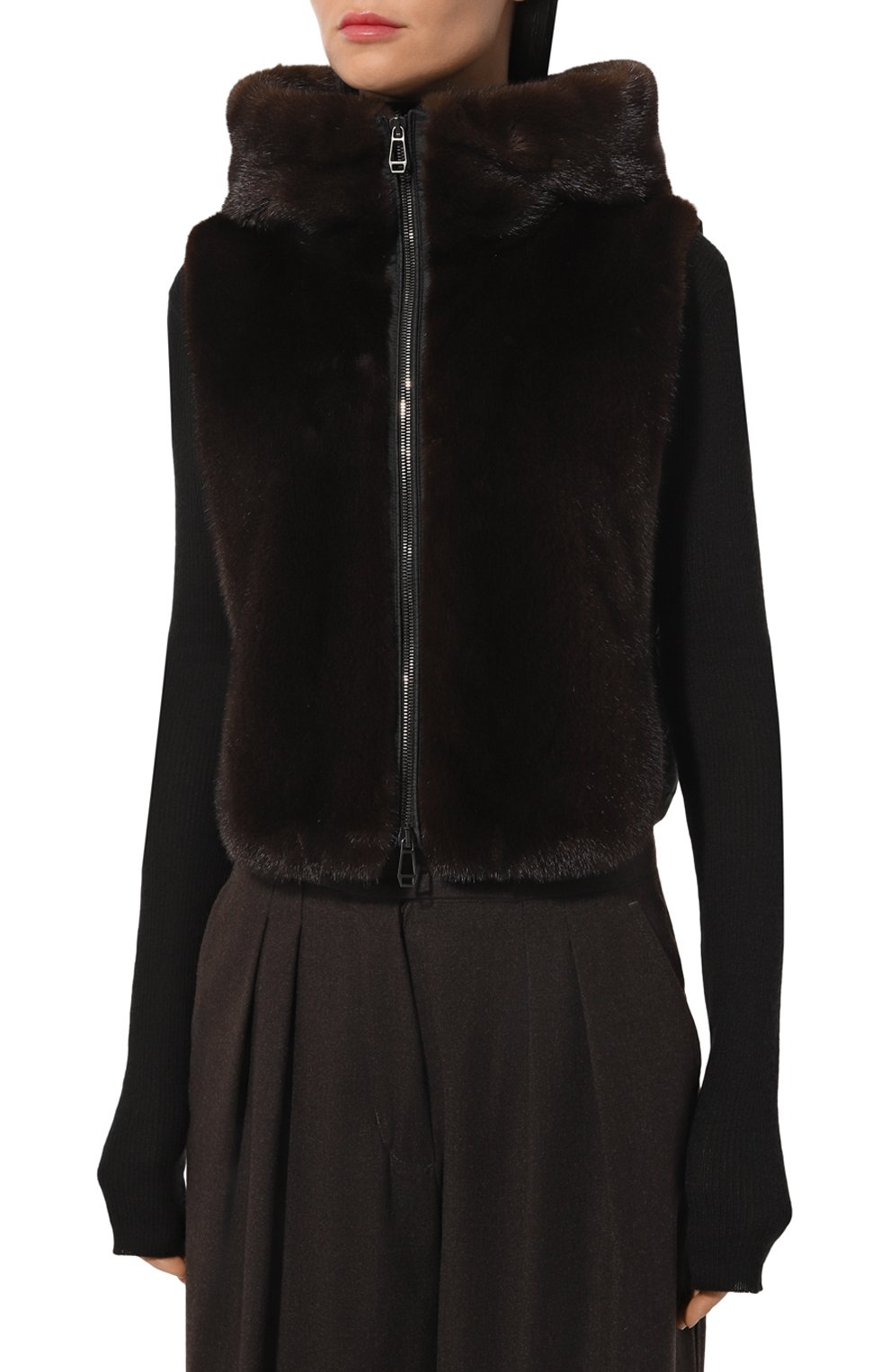 Комбинированный жилет с отделкой из норки MVST, арт. FTBYL-X0917-3V, фото 3