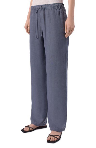 Льняные брюки 120% LINO темно-серого цвета по цене 27800 руб., арт. 33ALIW2145/0000115, фото 3 Льняные брюки 120% LINO, арт. 33ALIW2145/0000115, фото 3