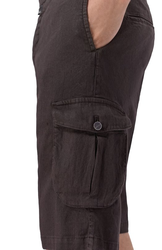 Шорты изо льна и хлопка Kiton UFPPBK0603H Коричневый  UFPPBK0603H Фото 5