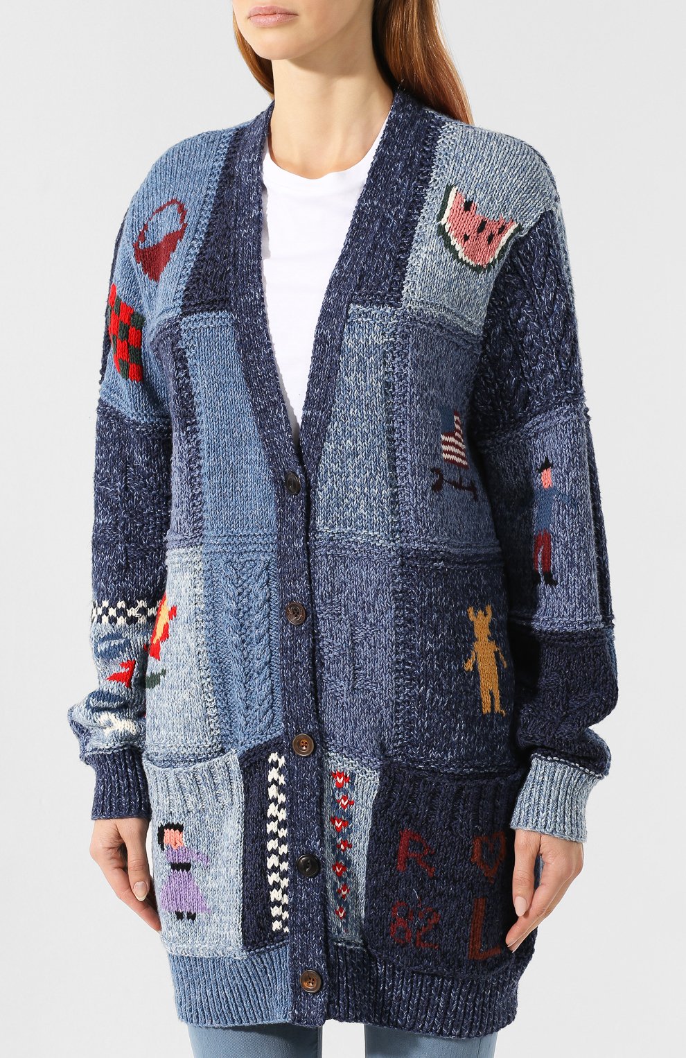 Кардиган из хлопка и шерсти POLO RALPH LAUREN синего цвета по цене 62850 руб., арт. 211752629, фото 3 Кардиган из хлопка и шерсти POLO RALPH LAUREN, арт. 211752629, фото 3