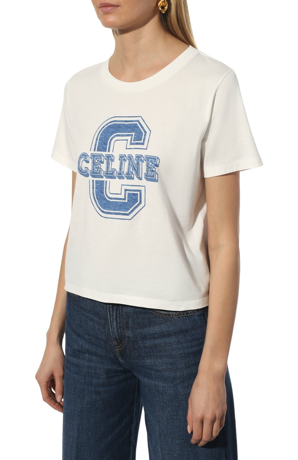 Хлопковая футболка CELINE, арт. 2X897671Q, фото 3