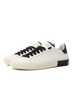 Мужские кожаные кеды portofino DOLCE & GABBANA белого цвета, арт. CS2203/AM779 | Фото 1 (Материал сплава: Проставлено; Материал внутренний: Натуральная кожа, Текстиль; Драгоценные камни: Проставлено; Подошва: Плоская; Стили: Классический; Материал внешний: Натуральная кожа; Кросс-КТ: Низкие; Материал утеплителя: Без утеплителя)