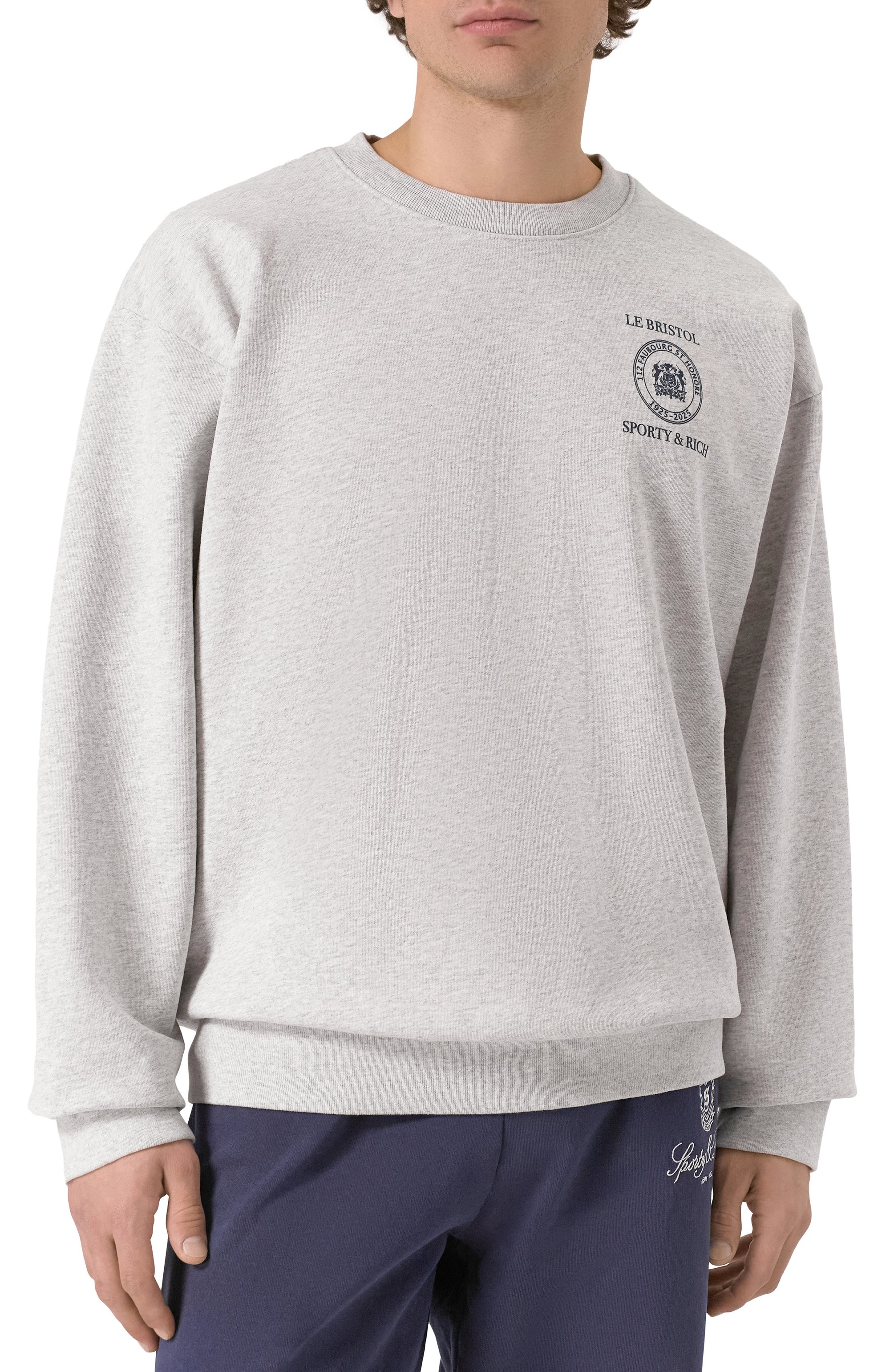 Хлопковый свитшот sporty & rich x le bristol paris SPORTY AND RICH, арт. ST071517620GY03, фото 3