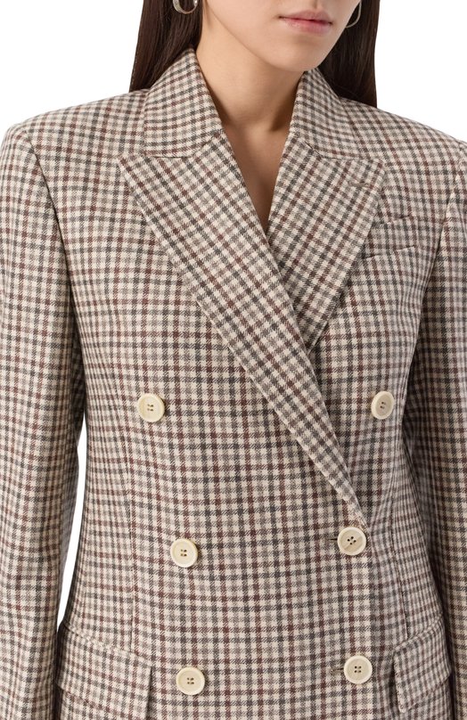 Шерстяной жакет Brunello Cucinelli MG5237050P Бежевый  MG5237050P Фото 5