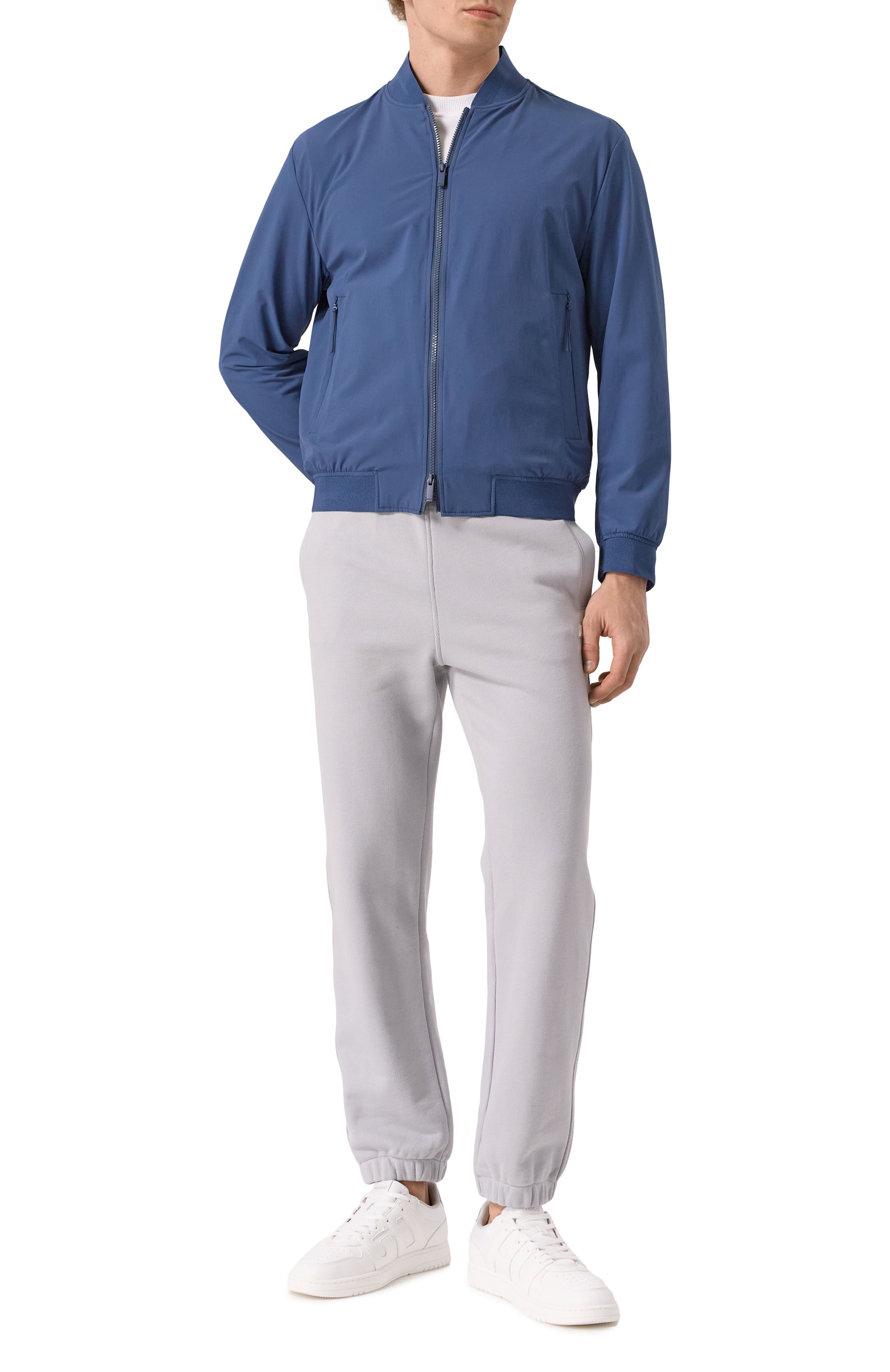 Бомбер BOSS синего цвета по цене 52300 руб., арт. 50538630, фото 2 Бомбер BOSS, арт. 50538630, фото 2