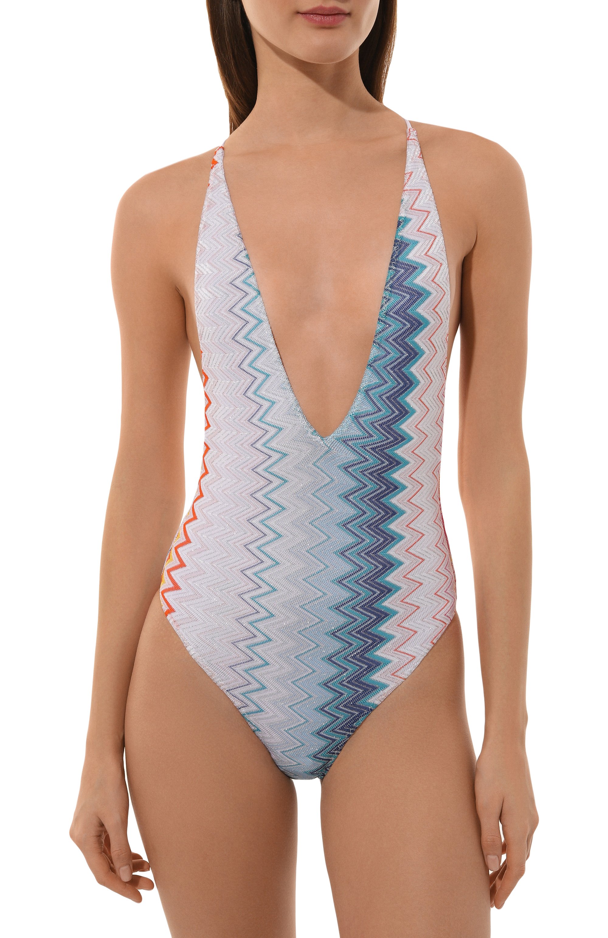 Слитный купальник MISSONI голубого цвета по цене 56750 руб., арт. MC22SP03/BR00ZY, фото 2 Слитный купальник MISSONI, арт. MC22SP03/BR00ZY, фото 2