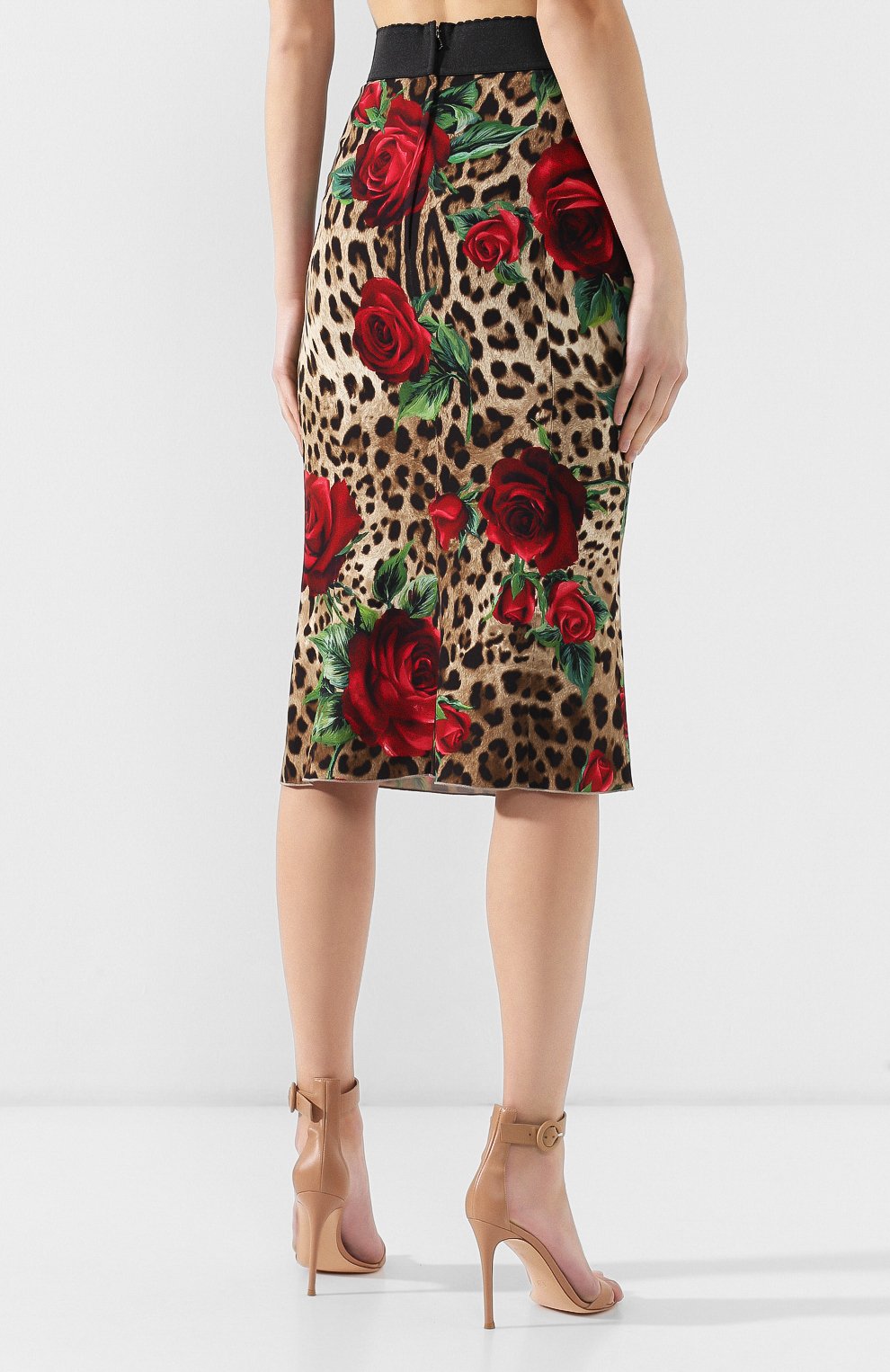 Юбка из вискозы DOLCE & GABBANA леопардового цвета по цене 95400 руб., арт. F4A1FT/FSRKK, фото 4 Юбка из вискозы DOLCE & GABBANA, арт. F4A1FT/FSRKK, фото 4