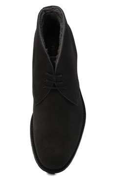 Мужские замшевые ботинки PRADA темно-серого цвета, арт. 2TF031-3D8E-F0308-A000 | Фото 6 (Материал утеплителя: Натуральный мех; Подошва: Плоская; Материал внешний: Замша, Натуральная кожа; Мужское Кросс-КТ: зимние ботинки, Дезерты-обувь; Драгоценные камни: Проставлено; Материал сплава: Проставлено; Региональные ограничения белый список (Axapta Mercury): Не проставлено)