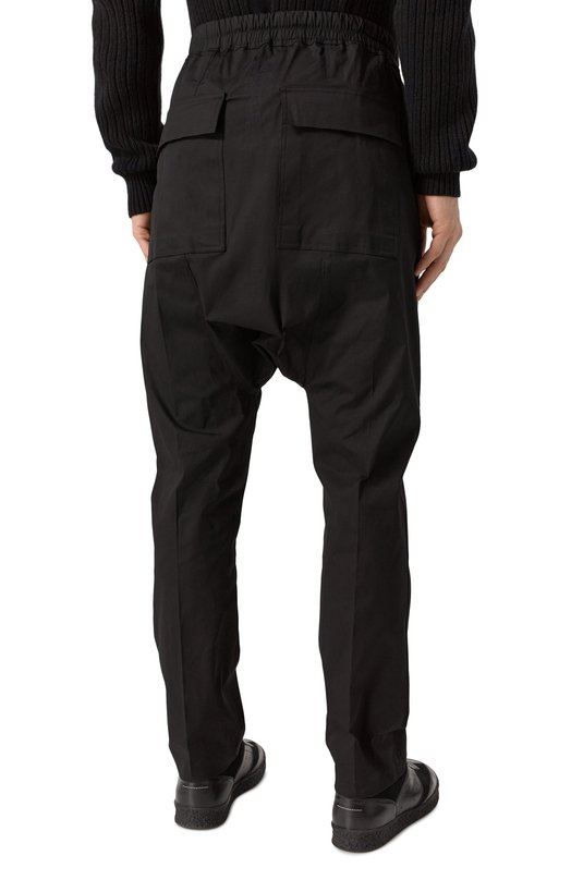 Хлопковые брюки Rick Owens RU02E1380/TE Чёрный  RU02E1380/TE Фото 4