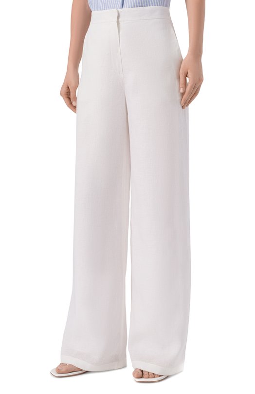 Льняные брюки Max Mara Studio MSTTAPI0CA Белый  MSTTAPI0CA Фото 3