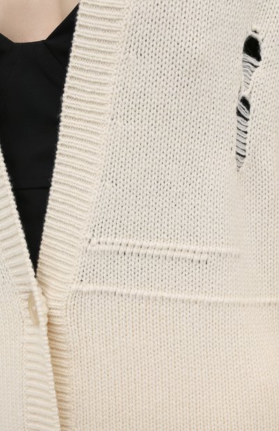 Шерстяной кардиган HELMUT LANG бежевого цвета по цене 39650 руб., арт. L01HW706, фото 5 Шерстяной кардиган HELMUT LANG, арт. L01HW706, фото 5