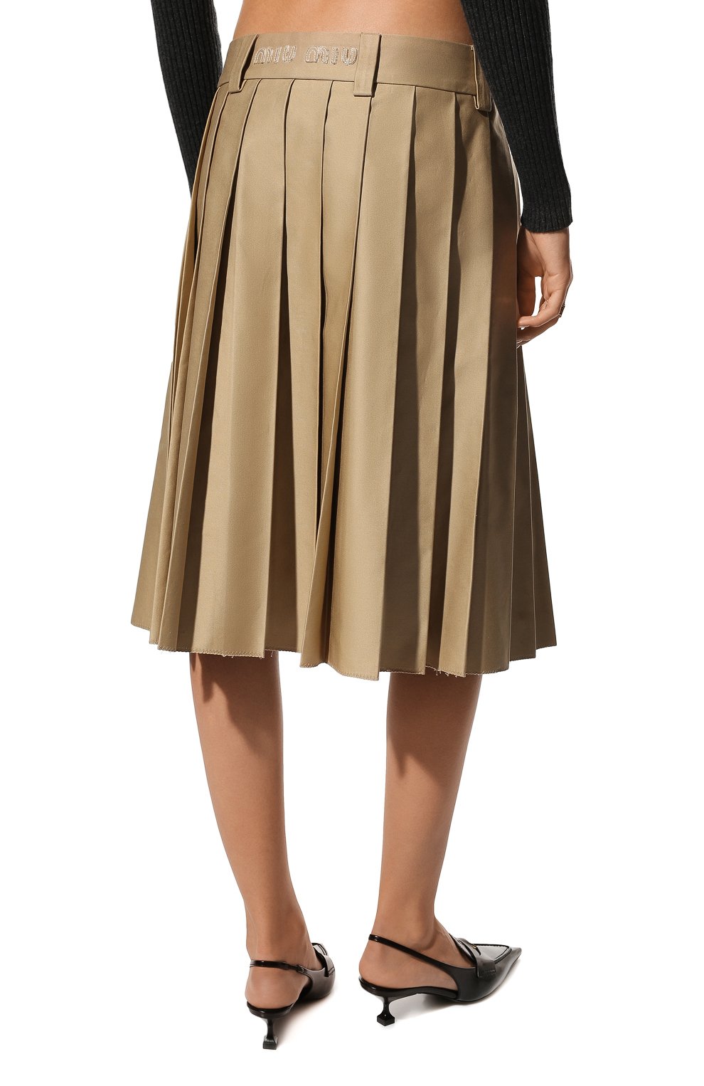 Хлопковая юбка MIU MIU, арт. MG1781-1UPX-F0065, фото 4