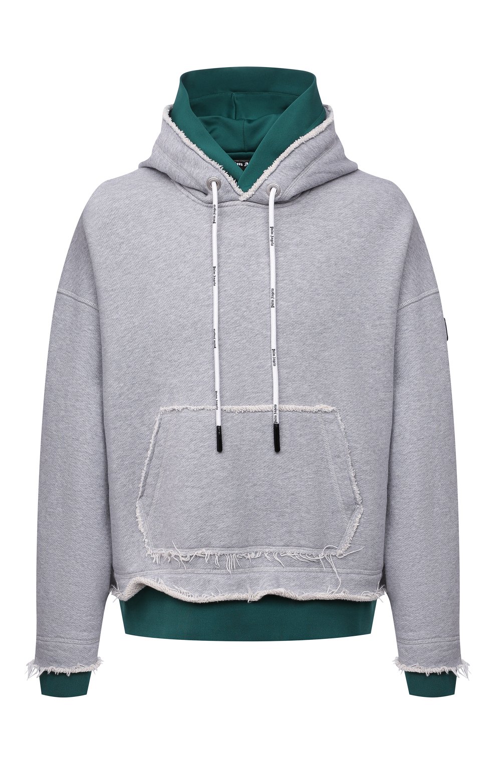 Хлопковое худи PALM ANGELS светло-серого цвета по цене 72750 руб., арт. PMBB109F21FLE0010801, фото 1 Хлопковое худи PALM ANGELS, арт. PMBB109F21FLE0010801, фото 1