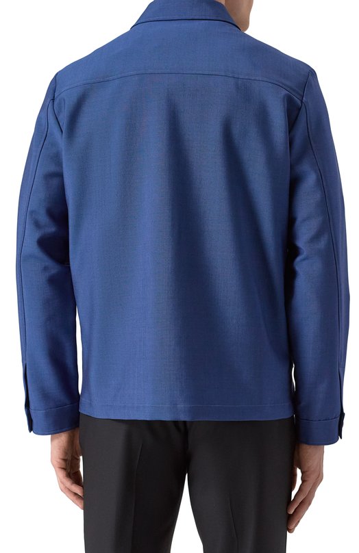 Шерстяная куртка-рубашка Corneliani 25LI22-2518187 Синий  25LI22-2518187 Фото 4