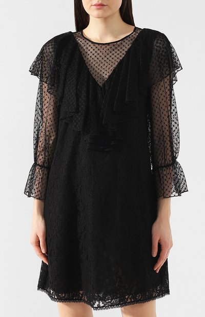 Кружевное платье SEE BY CHLOÉ черного цвета по цене 35350 руб., арт. CHS19SR019034, фото 3 Кружевное платье SEE BY CHLOÉ, арт. CHS19SR019034, фото 3
